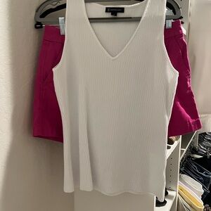 Outfit includes INC ribbed white tank top and JCrew pink shorts size 8